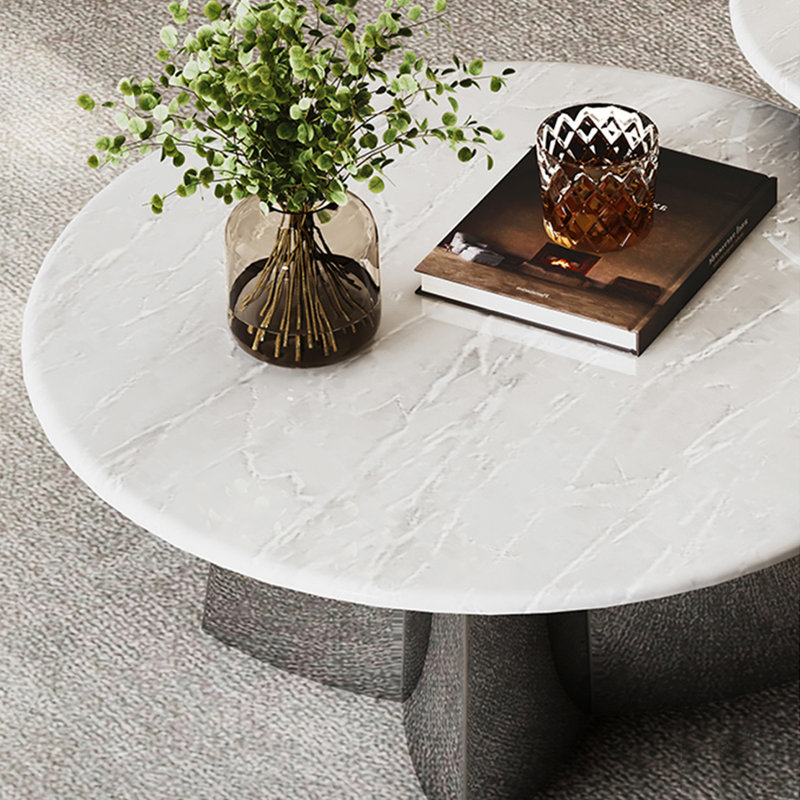 Table basse italienne en marbre, H 15,9 po x L 35,4 po x l 35,4 po