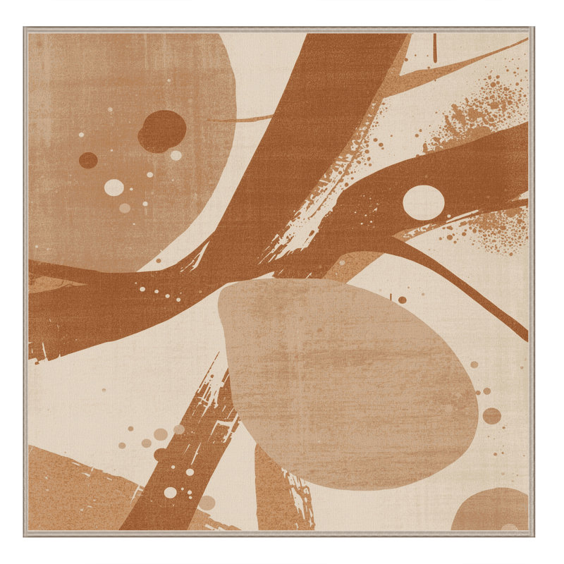 Tapis à motif abstrait brun et beige en peluche douce et moelleuse Narberth, 8 pieds carrés