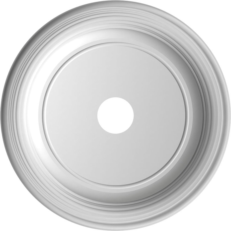 Médaillon traditionnel en PVC thermoformé pour plafond, Cuivre vieilli, H 22 po x l 22 po x P 1,5 po