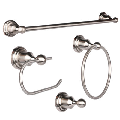 4-Piece Brushed Nickel Bathroom Hardware Set