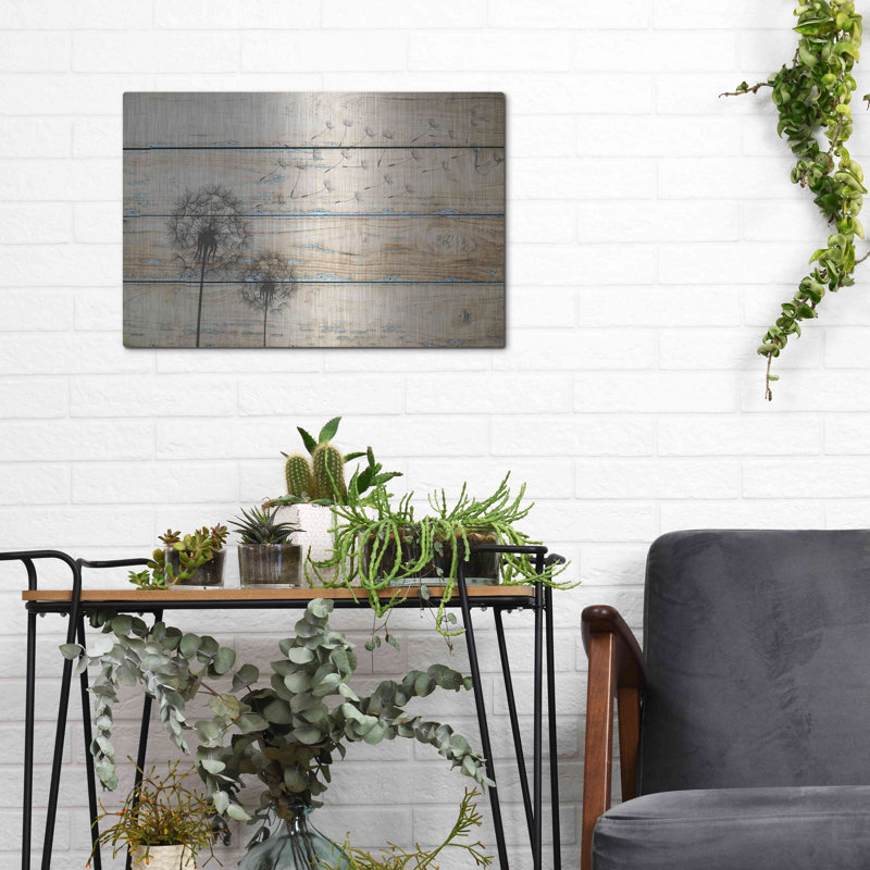 Art mural en métal «Tanpopo» Lark Manor ™, H 12 po x l 16 po