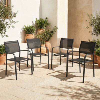 Ensemble de 4 chaises de salle à manger empilables