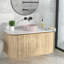 Lavabo vasque de salle de bain rond en céramique 16 po, lavabo de comptoir moderne sans trou de robinet, pour salle de bain contemporaine-110296558