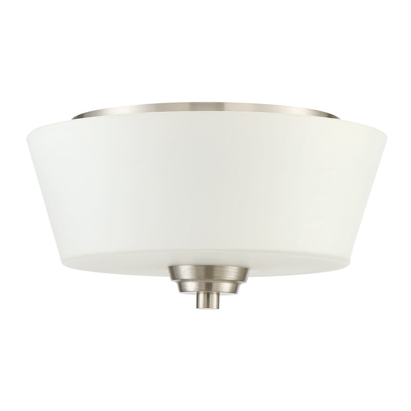 Plafonnier encastré cylindrique à 2 lumières de 13 po Colfax, Nickel poli brossé