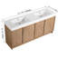Meuble-lavabo autoportant de 72 po (70-7 / 8 po) avec lavabo en résine double et 4 portes d'armoire à fermeture en douceur, contreplaqué, chêne d'imitation (KD-PACKING)
