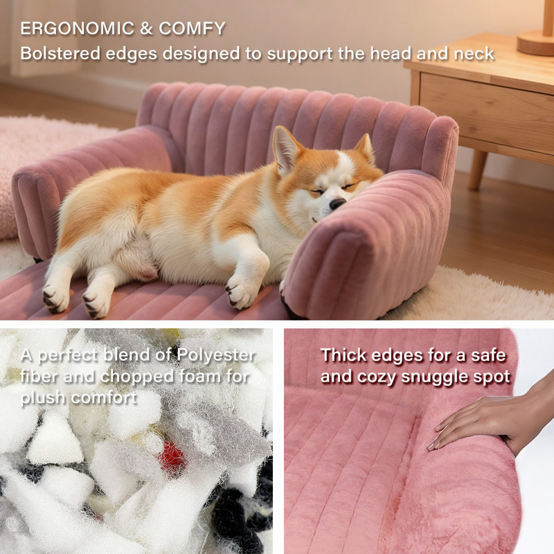 Canapé pour chat pour animaux de compagnie - Canapé-lit pliable pour animaux de compagnie à double couche, lit pour animaux de compagnie moyen et petit avec molleton en velours côtelé doux de qualité supérieure