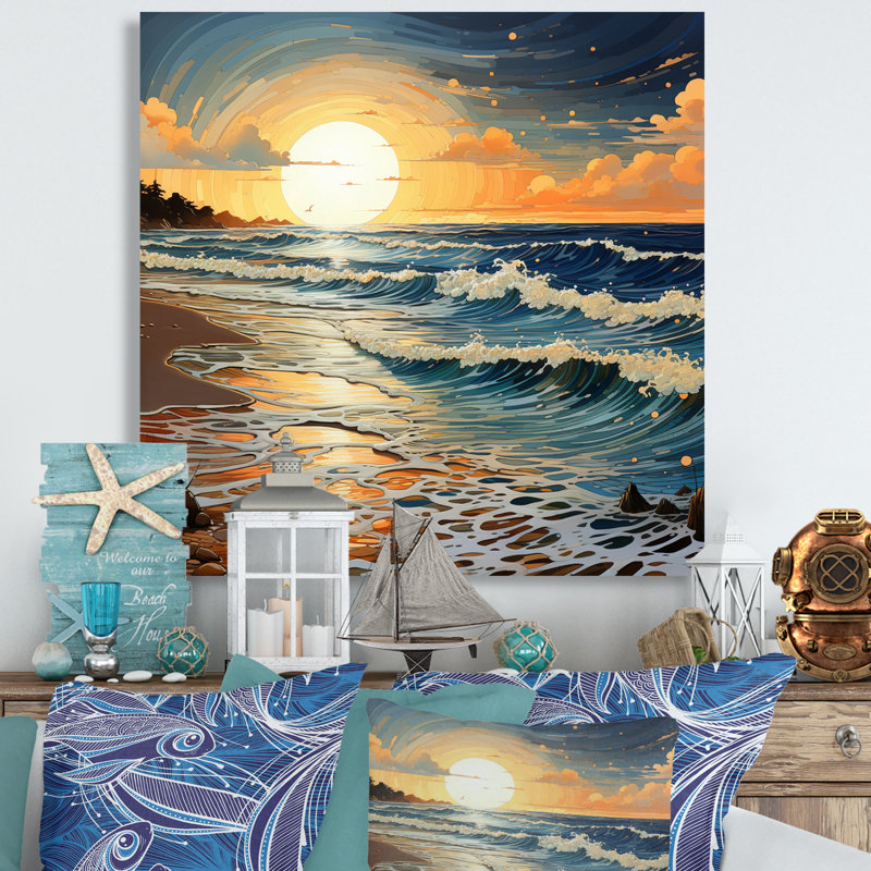 «Beach Shimmering Sands II», reproduction sur toile, H 30 po x l 30 po x P 1 po, Toile tendue