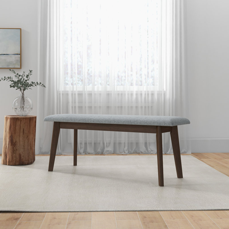 Polyester Blend Upholstered Bench, 18" x 47" W x 14" D