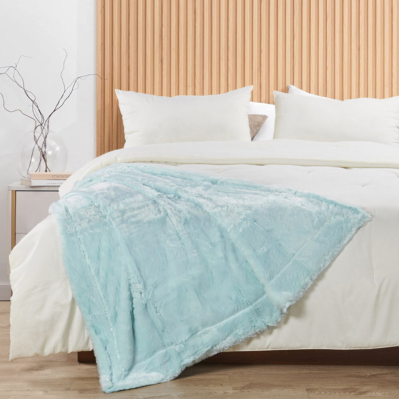 Throw Blanket, Light Blue, 50" W x 70" L