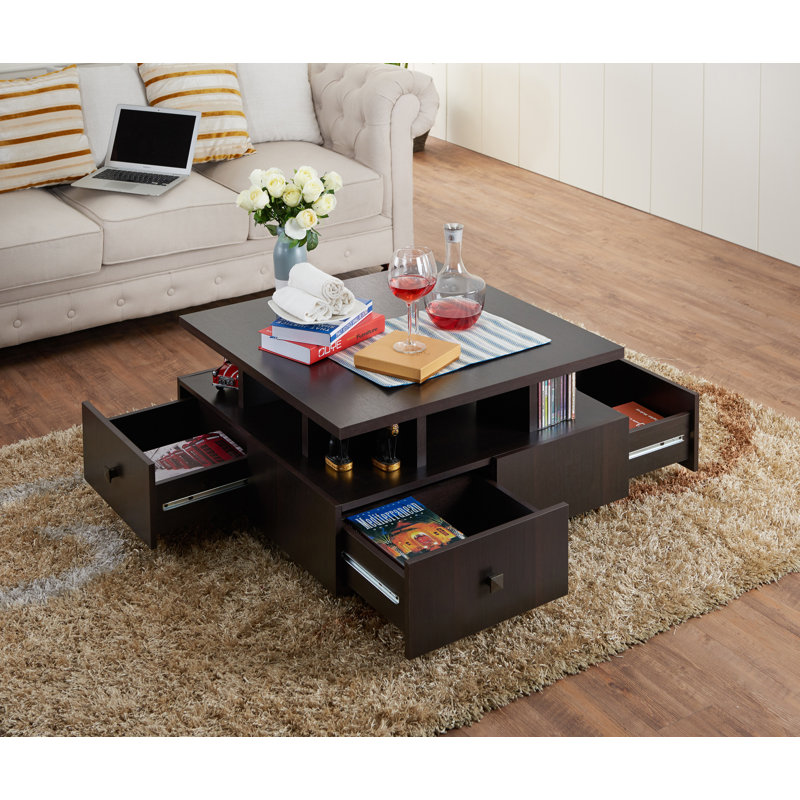 Table basse en bloc avec rangement Lonny