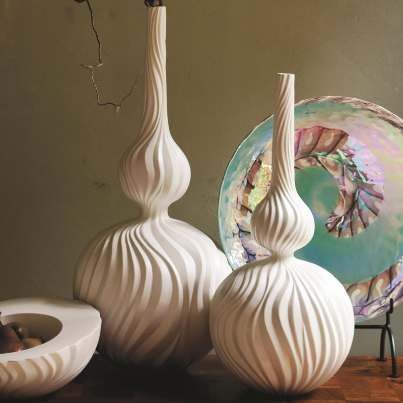 Magura Vase, 30" H x 13" W x 13" D, Snow