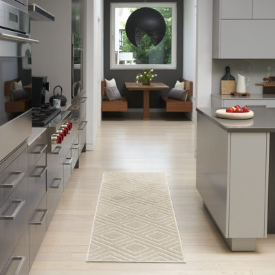 Tapis d'intérieur moderne Ebern Designs Garp Beige