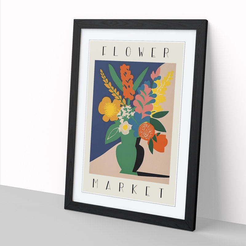 Flower Market Exhibition Advertisement No.8 1 Piece Single Picture Frame Wall Art, 34cm H x 25cm W x 2cm D