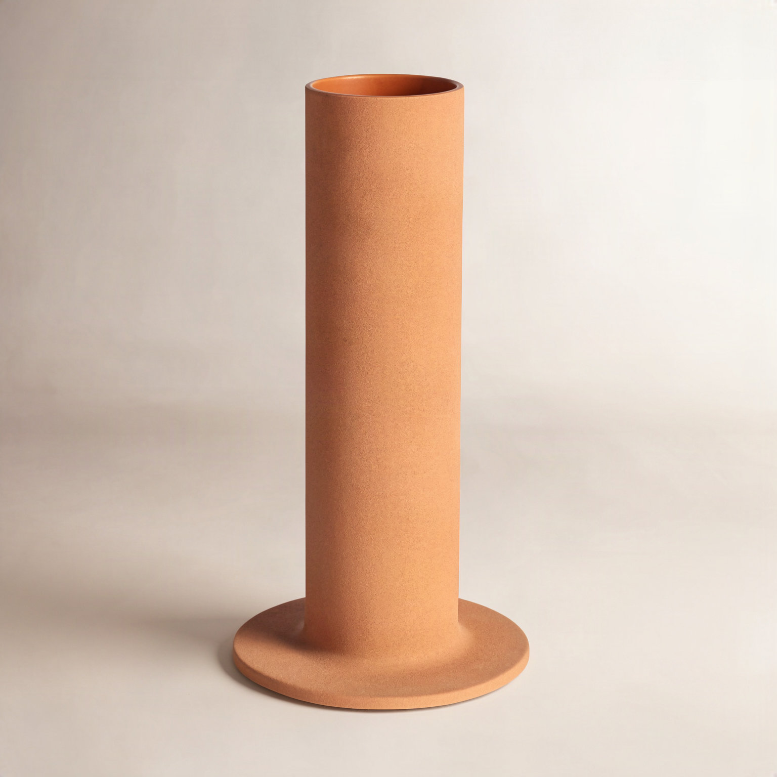 Flange Ceramic Table Vase, 12" H x 6" W x 6" D, Terracotta