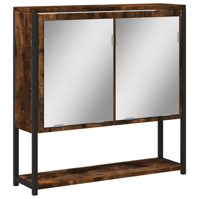 No Mounting / Installation Required Bathroom Cabinet, Smoked Oak