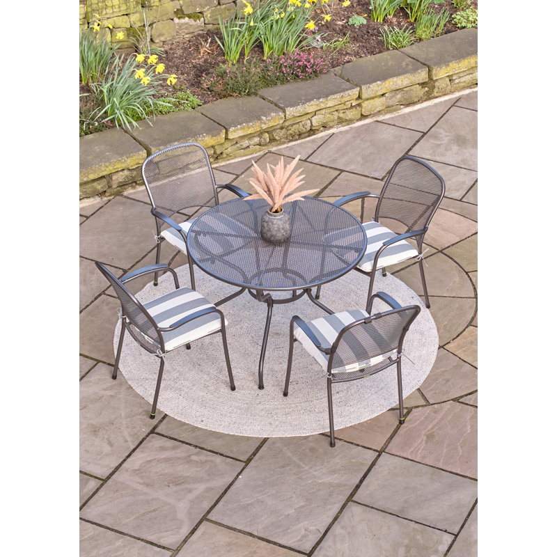 4 - Person Patio Dining Set with Round Table , Cushions Included