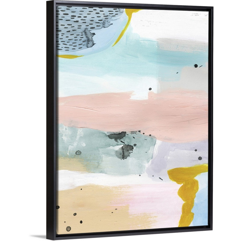 « brouilléed daybreak iv », peinture sur toile, Cadre flottant noir, H 41,7 po x l 31,7 po x P 1,75 po
