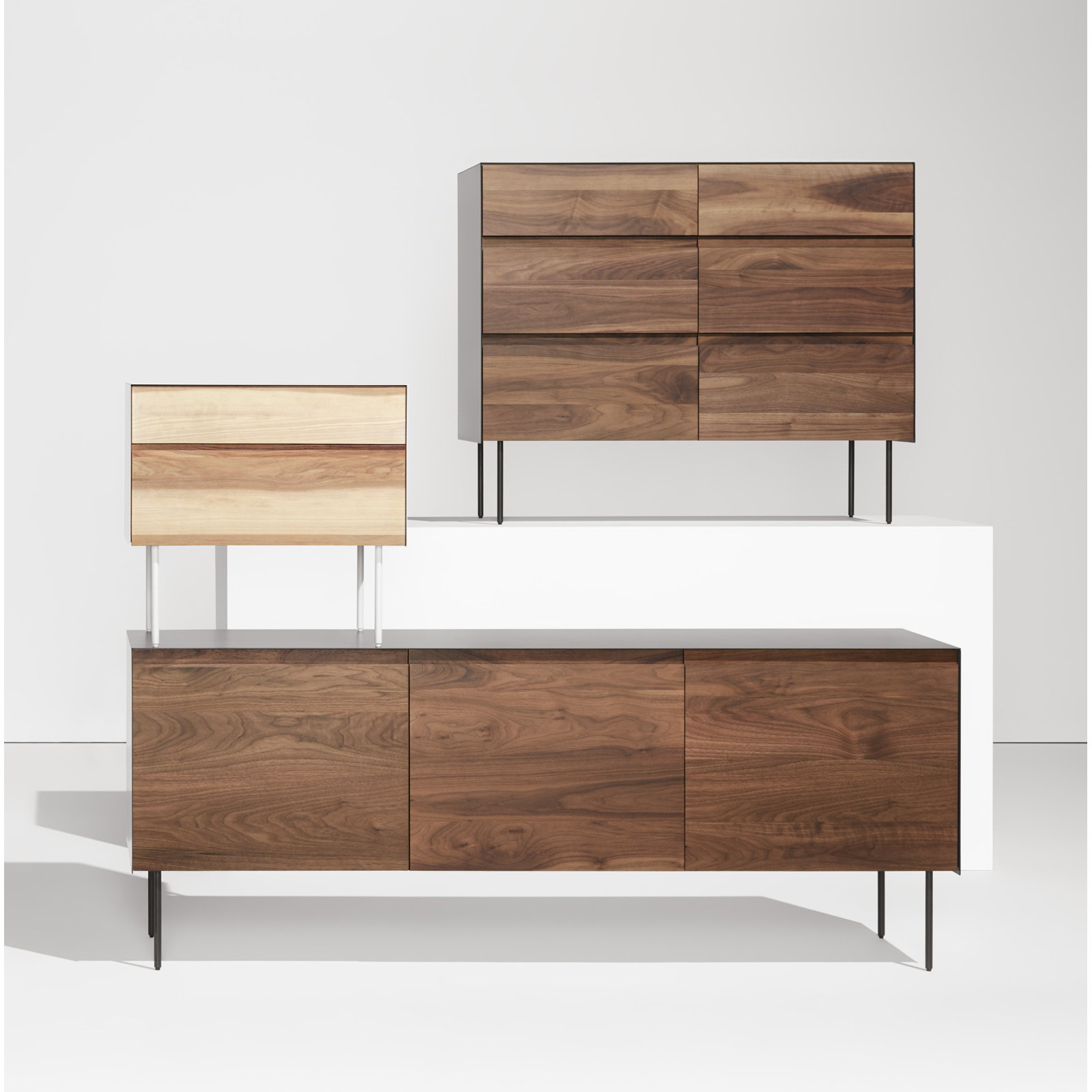 Clad 72'' Sideboard, Oblivion/Walnut