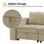 Housse pour canapé modulaire avec rangement en chenille 4 pièces de 136 po Bessette-2126488282