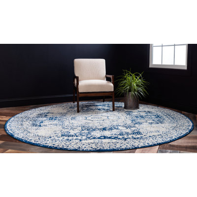 Tapis bleu marine Rizo Pat
