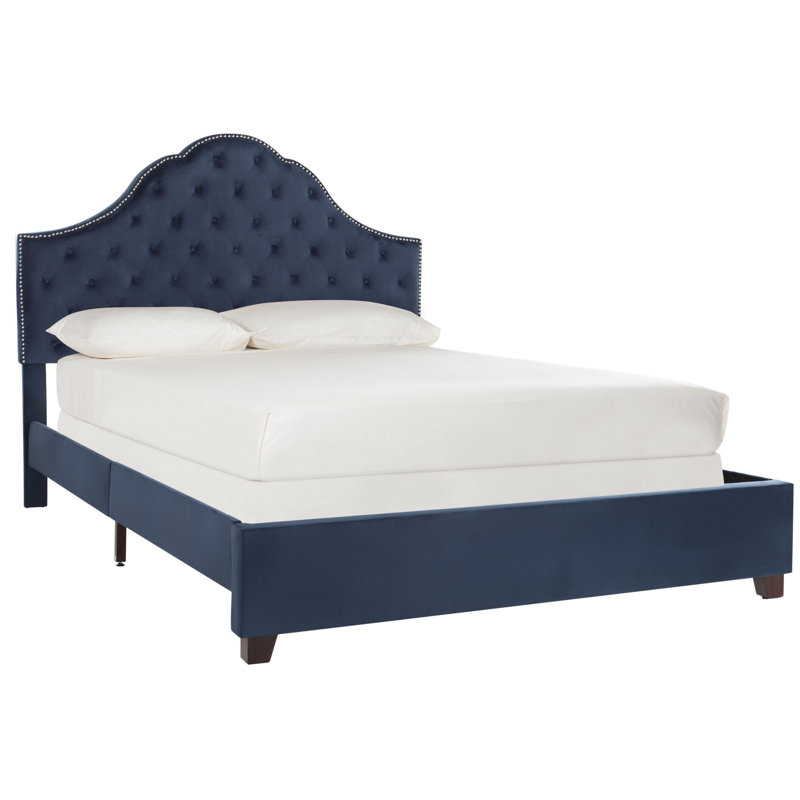 Arlana Upholstered Standard Bed, Queen, Navy