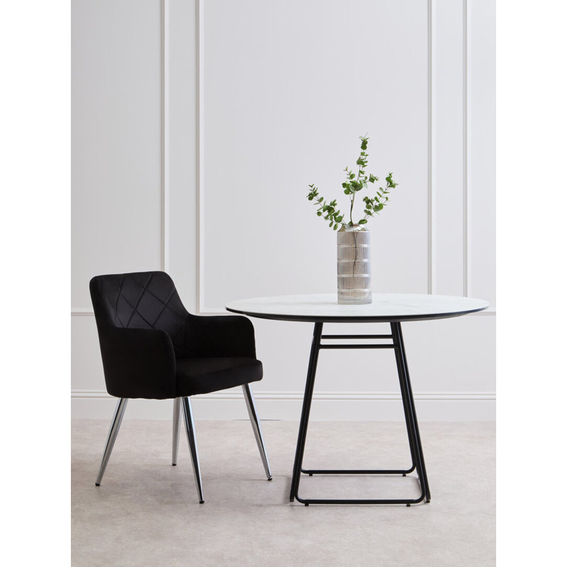 Tufted Upholstered Side Chair, Black