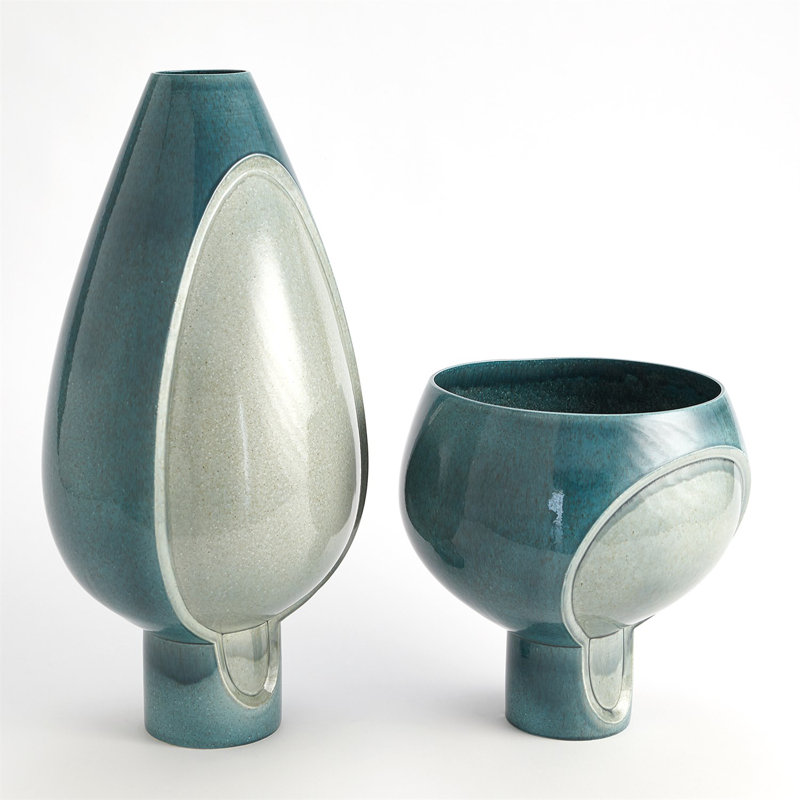 Two Tone Pod Vase-Azure-Squat