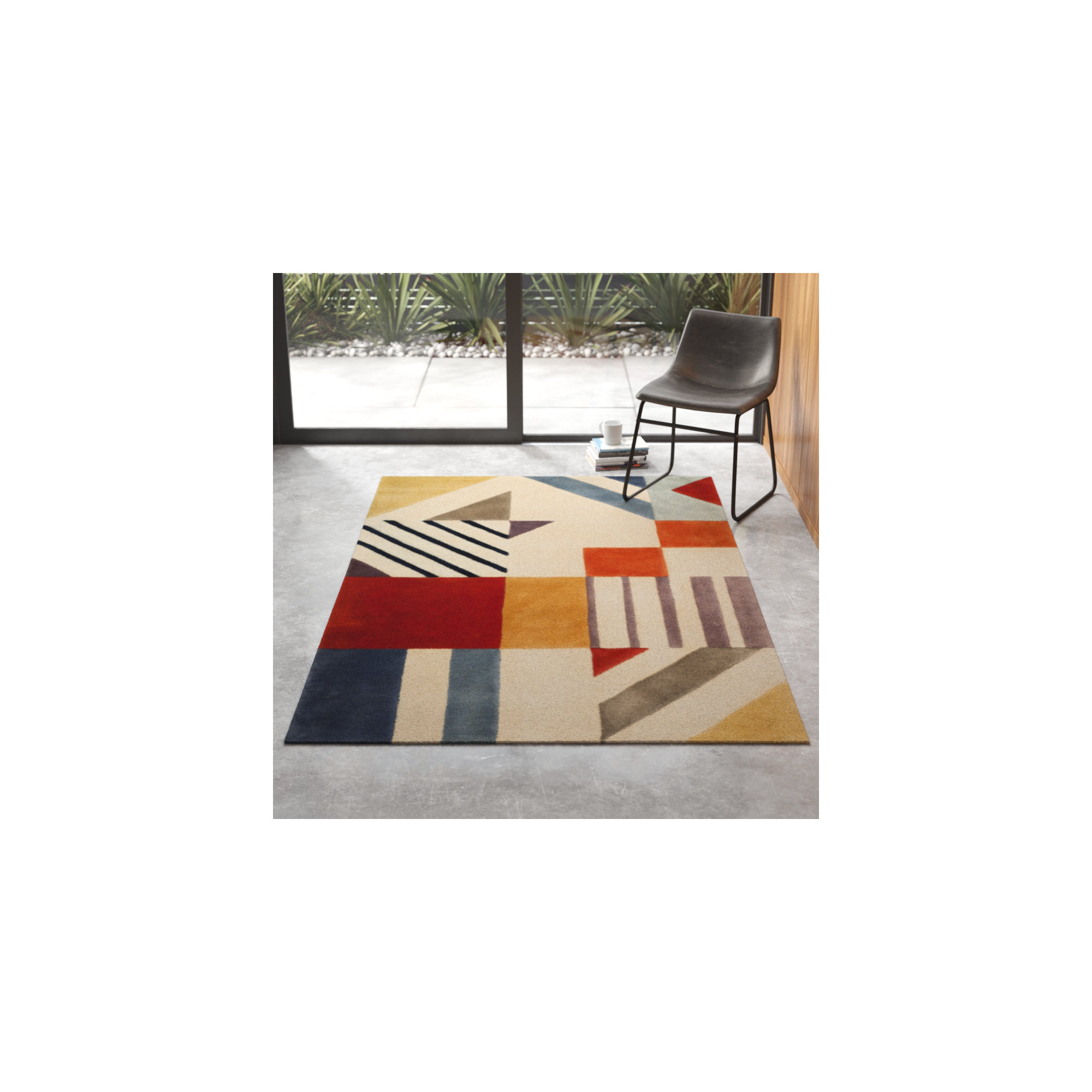 Tripoli Hand Tufted Wool Ivory/Multi Rug, Rectangle 8' x 10'
