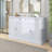 Kitchen Sideboard Storage Buffet Cabinet with 2 Drawers & 4 Doors Adjustable Shelves for Dining Room, Living Room (White)