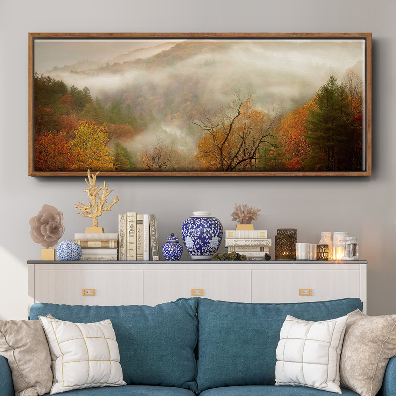 Photographie Étude d'automne brume - Toile encadrée, H 20 po x l 50 po
