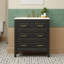 Ensemble de meuble-lavabo classique en bois de pin avec lavabo en céramique - 3 tiroirs de rangement, prêt pour le robinet de 4 po, facile à assembler?-219210314
