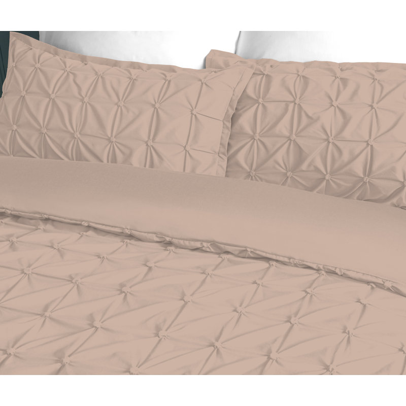 Becerra Solid Colour Duvet Cover Set with Pillowcases Included, Blush, Single - 1 Standard Pillowcase