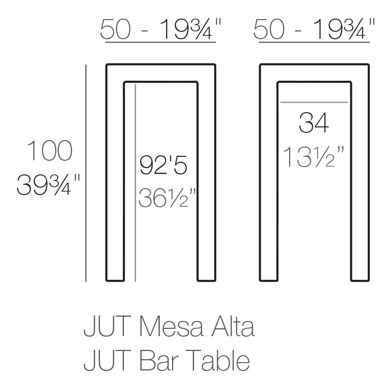 Jut Plastic Bar Table, Bronze