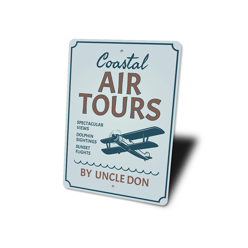 Panneau en aluminium Coastal Air Tours, H 18 po x l 12 po x P 0,06 po