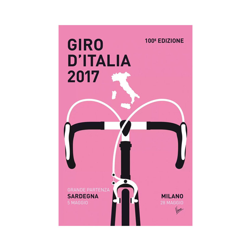 Giro D'Italia 2017 Minimal Poster by Chungkong - Wrapped Canvas Print, 152.5 cm H x 101.5 cm W