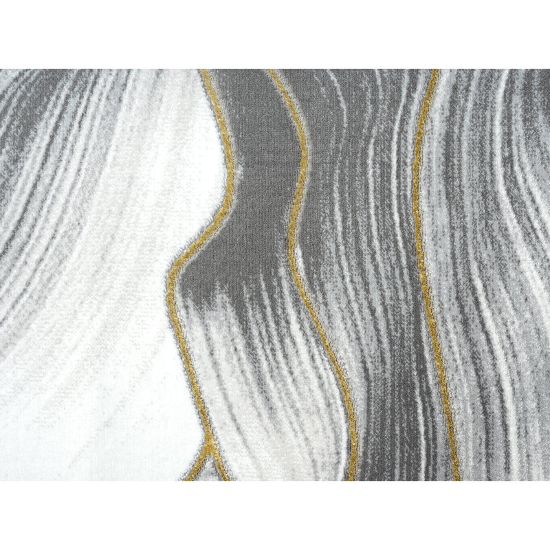 Tapis gris à motif abstrait Micadeau, Rectangle 4 pi x 6 pi