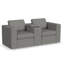 Causeuse modulaire à accoudoirs carrés avec console de rangement 76 po Lockheart-126757853