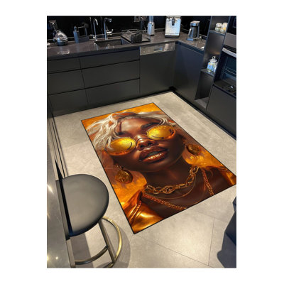 Tapis décoratif moderne avec lunettes