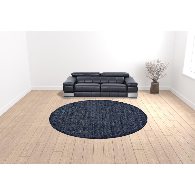Kaden Performance Wool Indoor Rug, Round 8', Blue