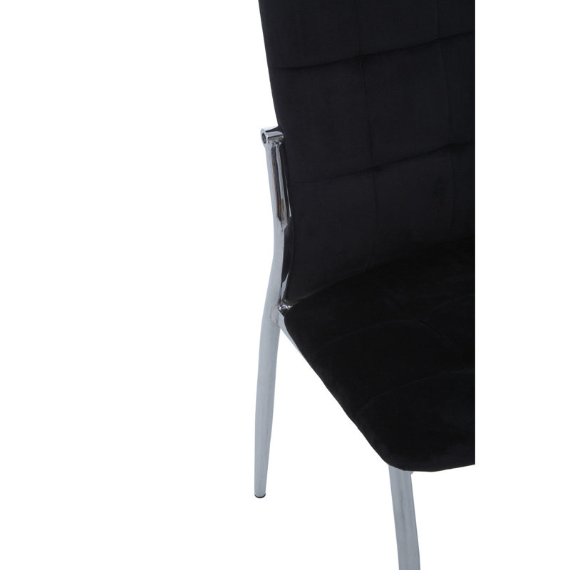 Elsberry 45cm H Tufted Velvet Upholstered Side Chair, Black