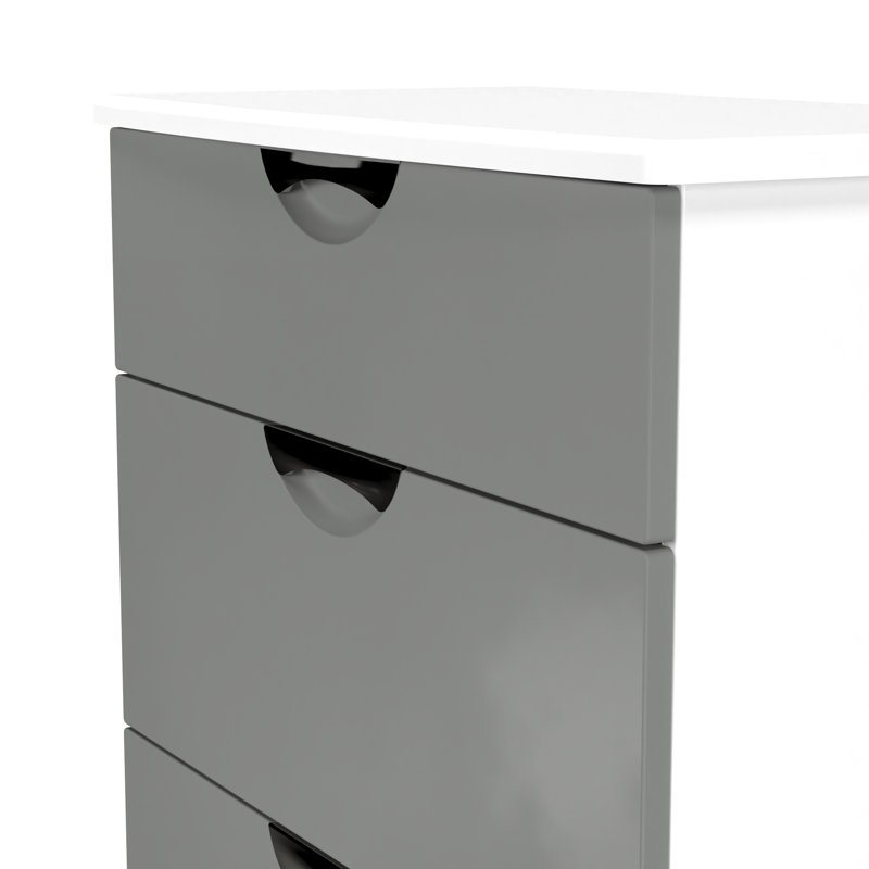 Bhodhini 77cm W 3 - Drawer Chest of Drawers, Grey