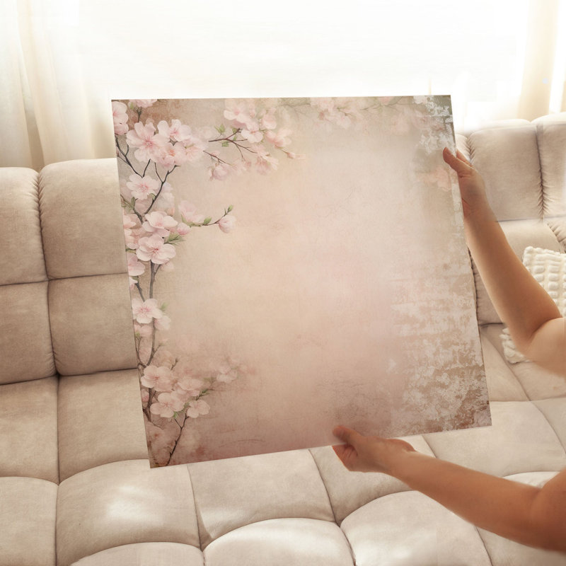 Floral Zen Asian Inspired, H 28 po x l 28 po