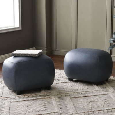 23" W Faux Leather Ottoman (Set of 2) 