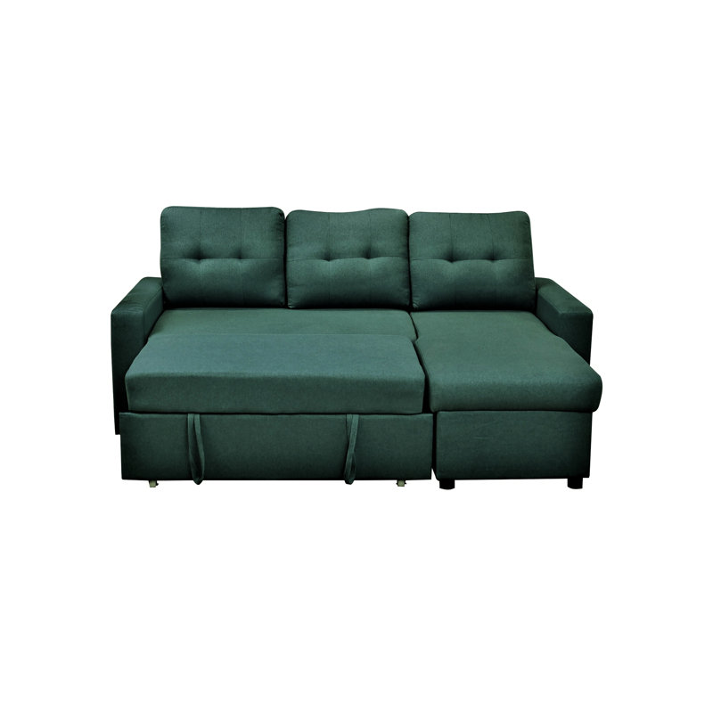 Convertible L-Shaped Sectional Bed, Bluenish , 3, , Comfortable For Small Living Areas And Homes Stylish Sleeper Bed , Upholstery