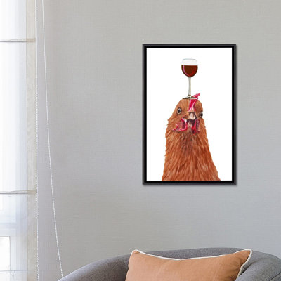 Poule avec verre à vin par Coco de Paris - reproduction d'art