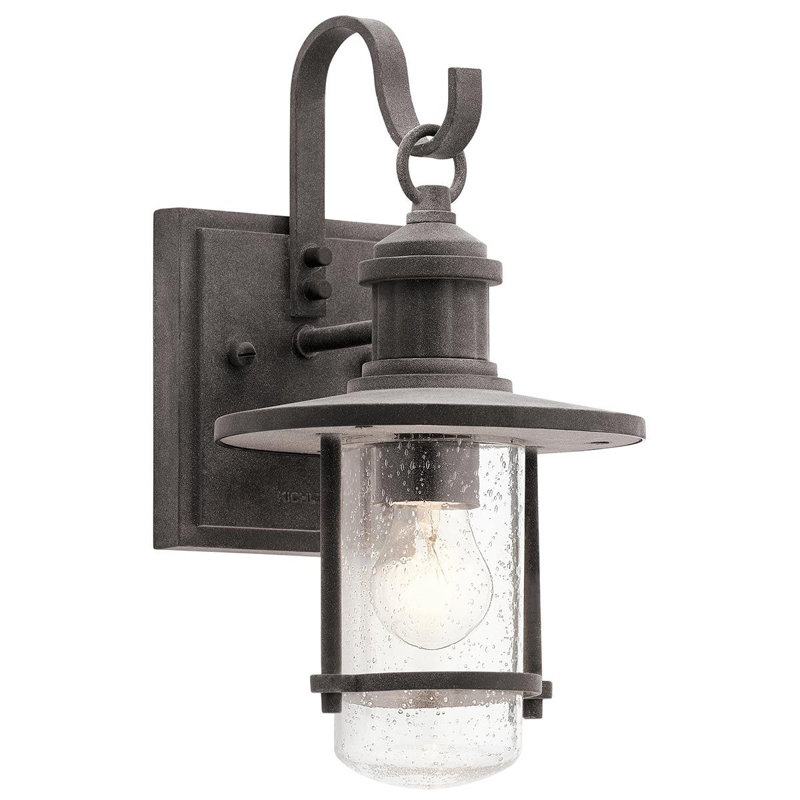 Balsano Dark Grey Outdoor Wall Lantern, 31.7cm H x 17.2cm W