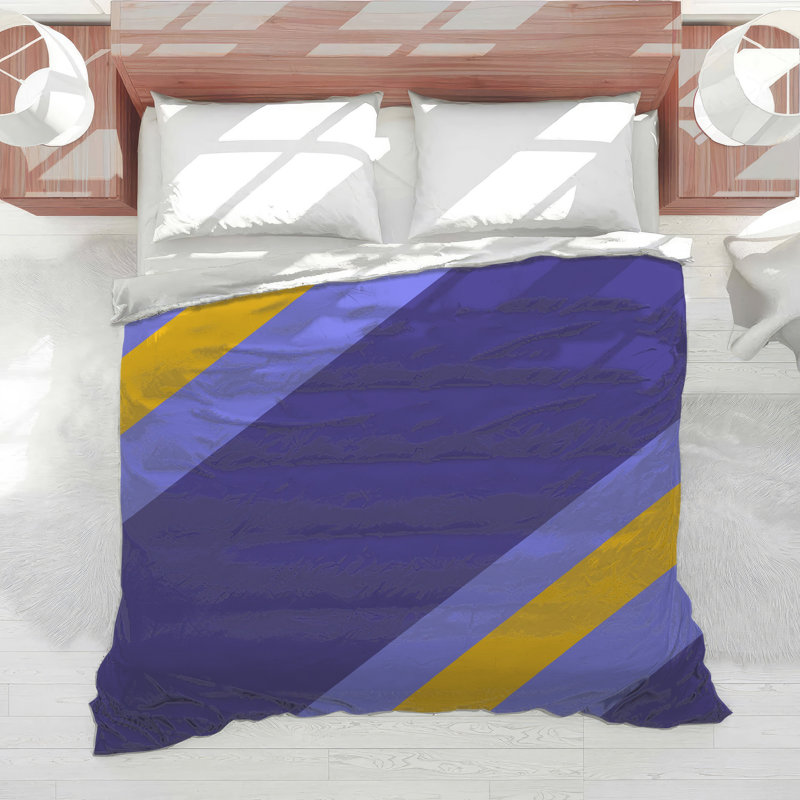 Édredon à rayures bleues et jaunes, Simple extra long