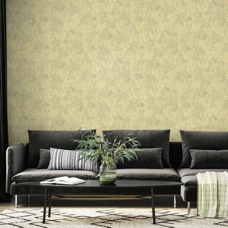 Julie Feels Home Glitter/Shimmer Plain Texture Wallpaper Roll, Lime