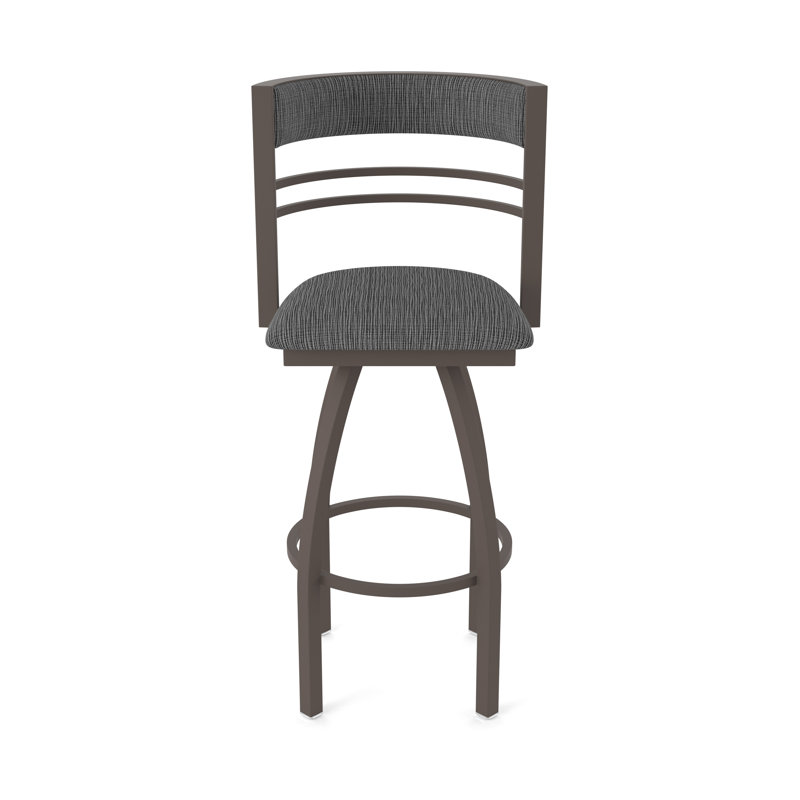 Hunter Swivel Stool, Bronze, Tabouret de bar (siège d'une hauteur de 36 po), Tissu graphique charbon