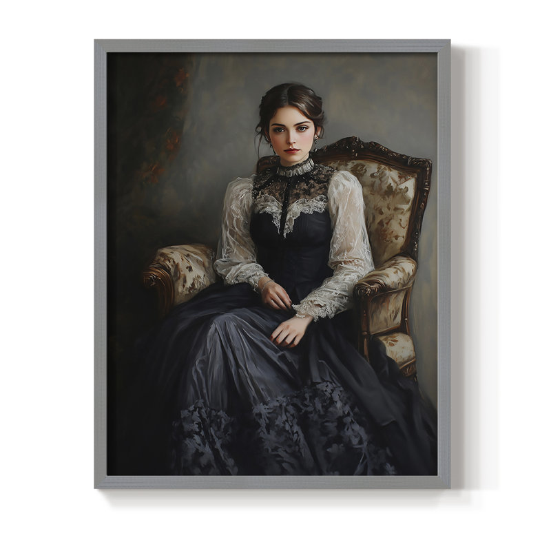 Reproduction encadrée WOMEN Series CCXL - bois massif, H 15 po x l 12 po, Gris